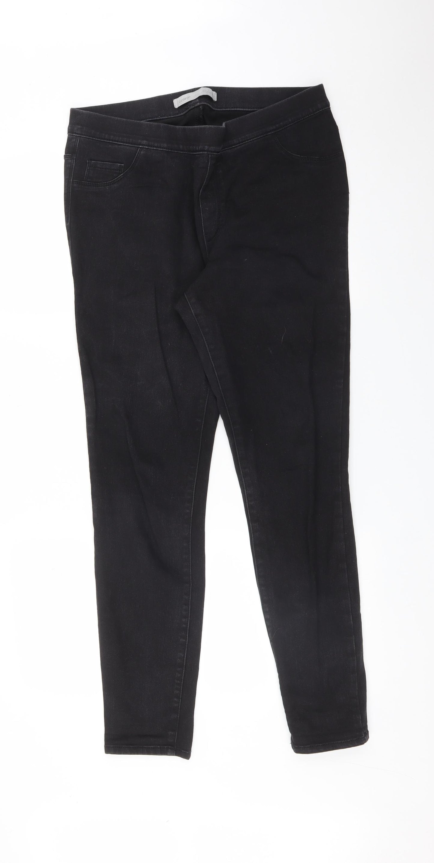 George Womens Black  Cotton Jegging Jeans Size 14 L29 in Regular