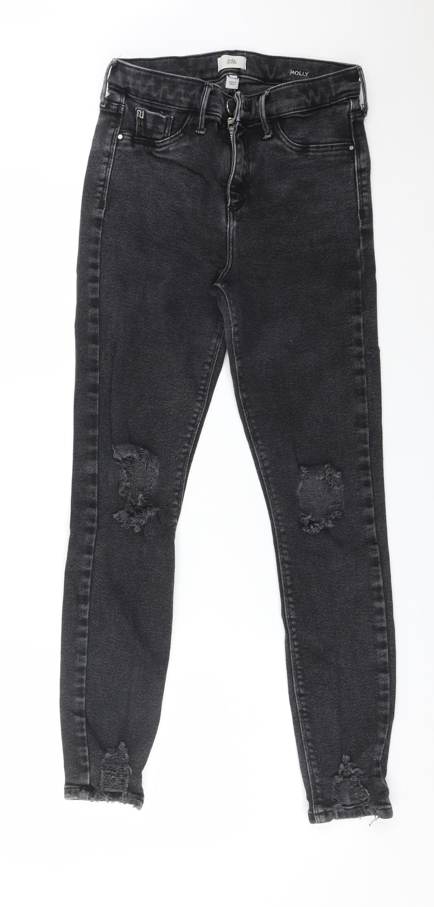 River Island Womens Black  Cotton Skinny Jeans Size 10 L27 in Regular