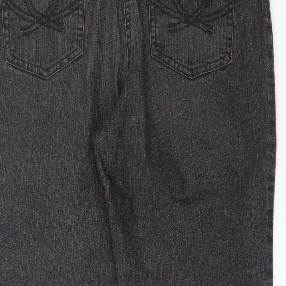 M&S Womens Black  Cotton Cropped Jeans Size 14 L21 in Regular
