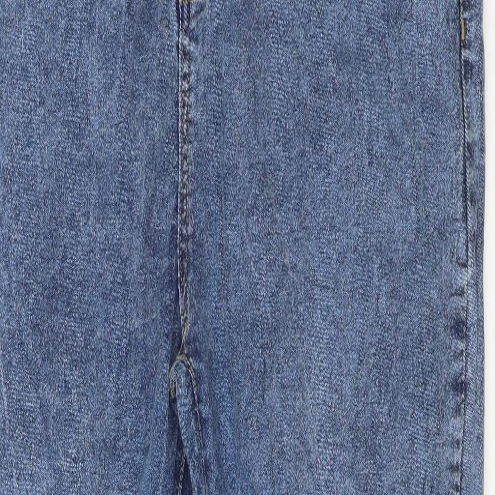Boohoo Womens Blue  Cotton Straight Jeans Size 18 L28 in Regular