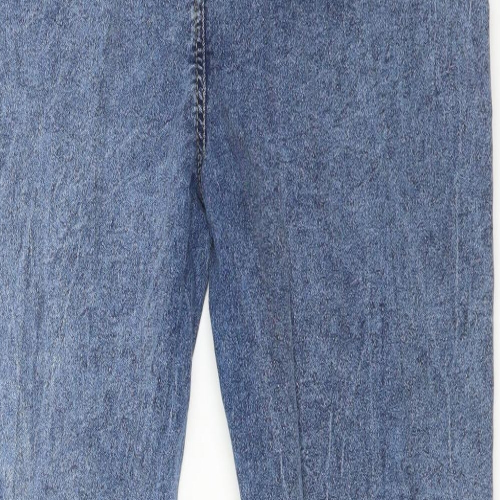 Boohoo Womens Blue  Cotton Straight Jeans Size 18 L28 in Regular