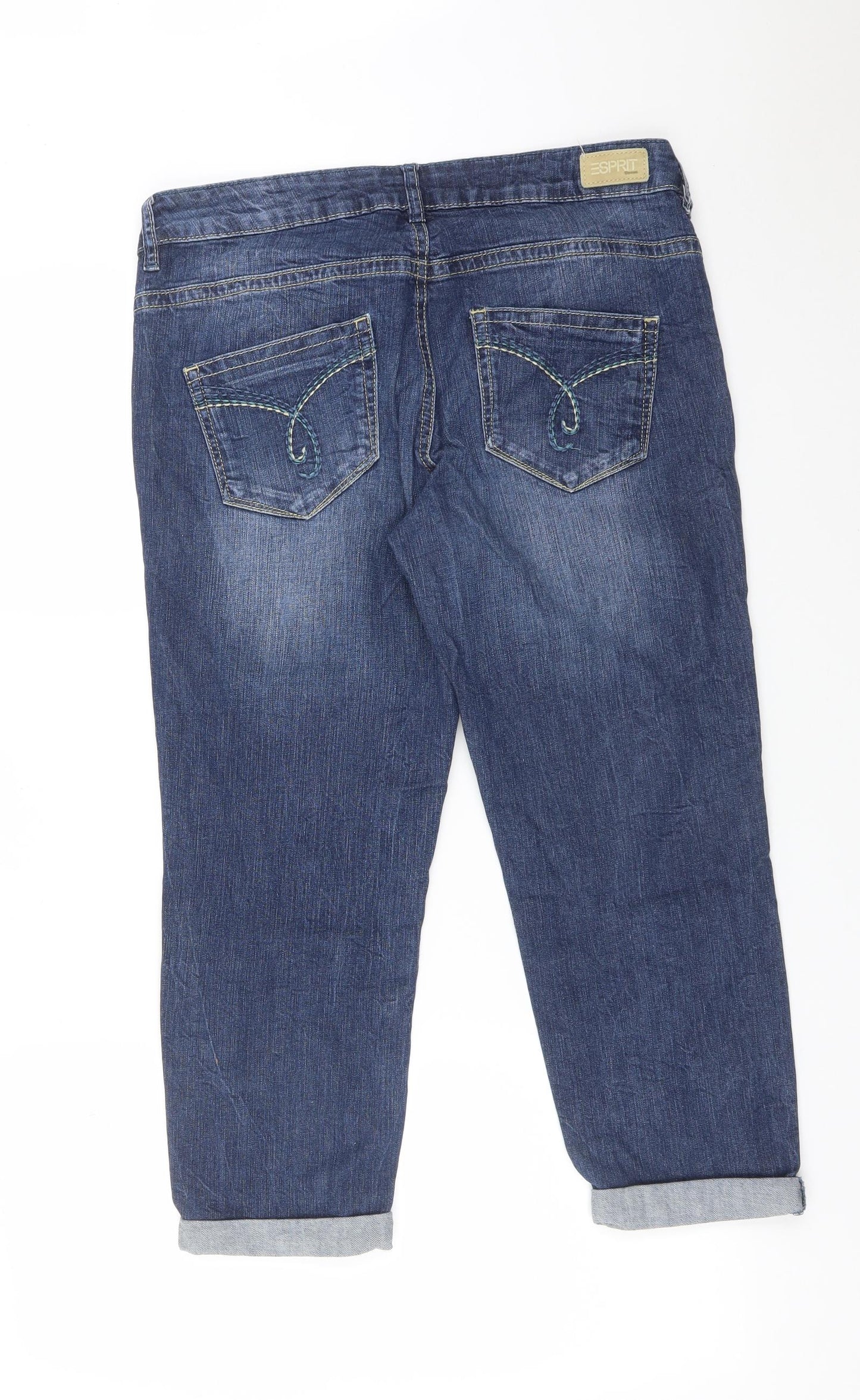 Esprit Womens Blue  Cotton Cropped Jeans Size 34 L21 in Regular