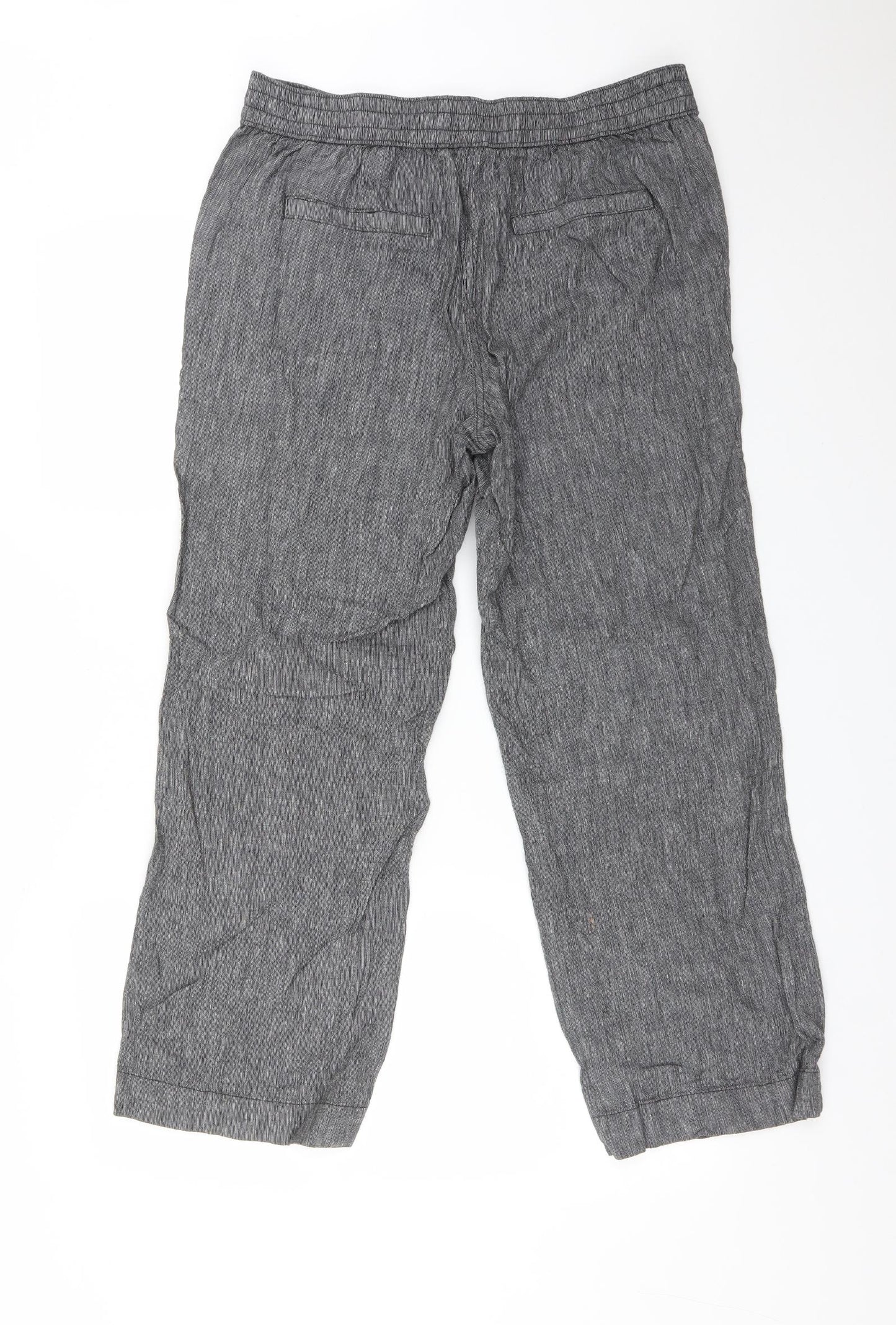 George Womens Grey  Linen  Trousers Size 12 L27 in Regular