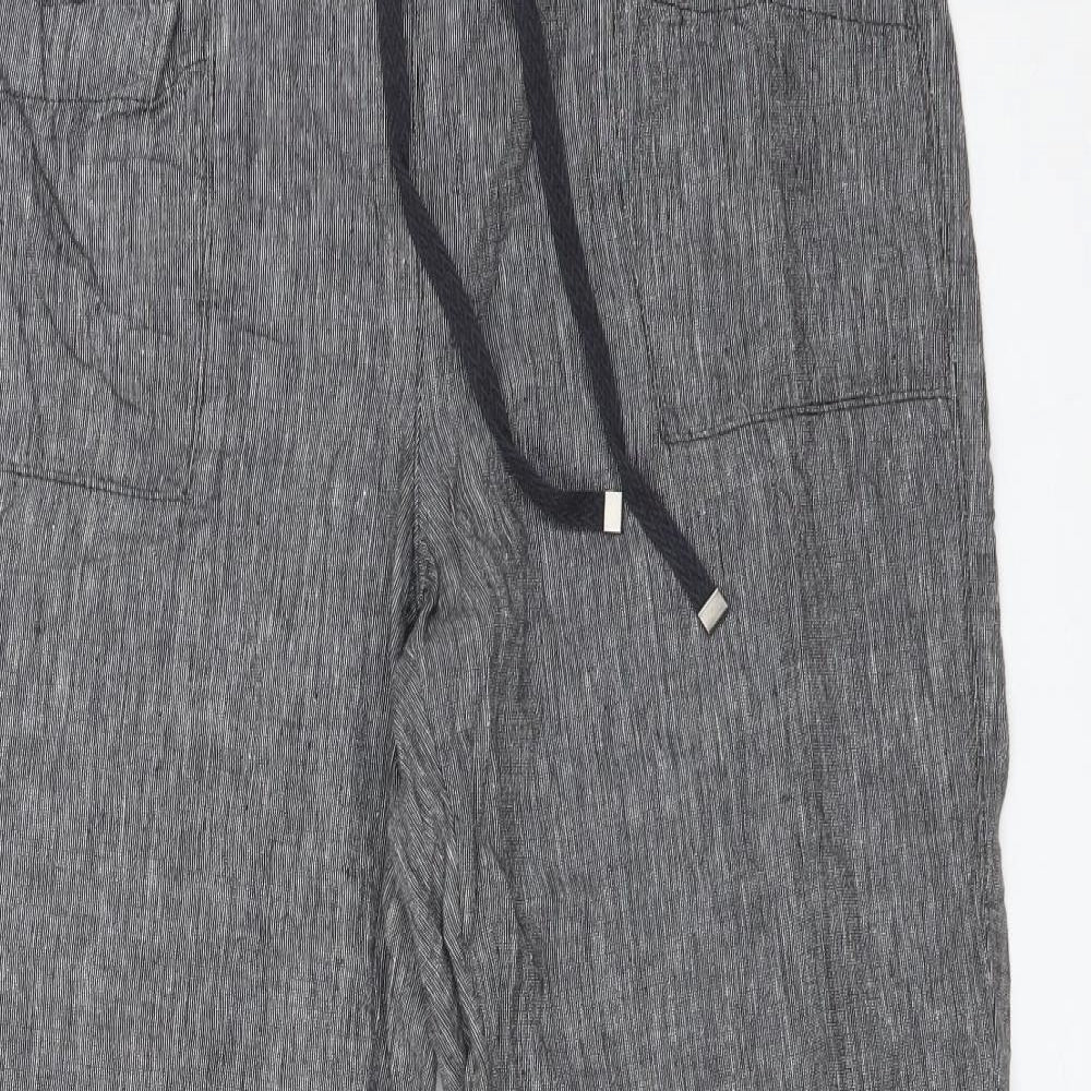 George Womens Grey  Linen  Trousers Size 12 L27 in Regular
