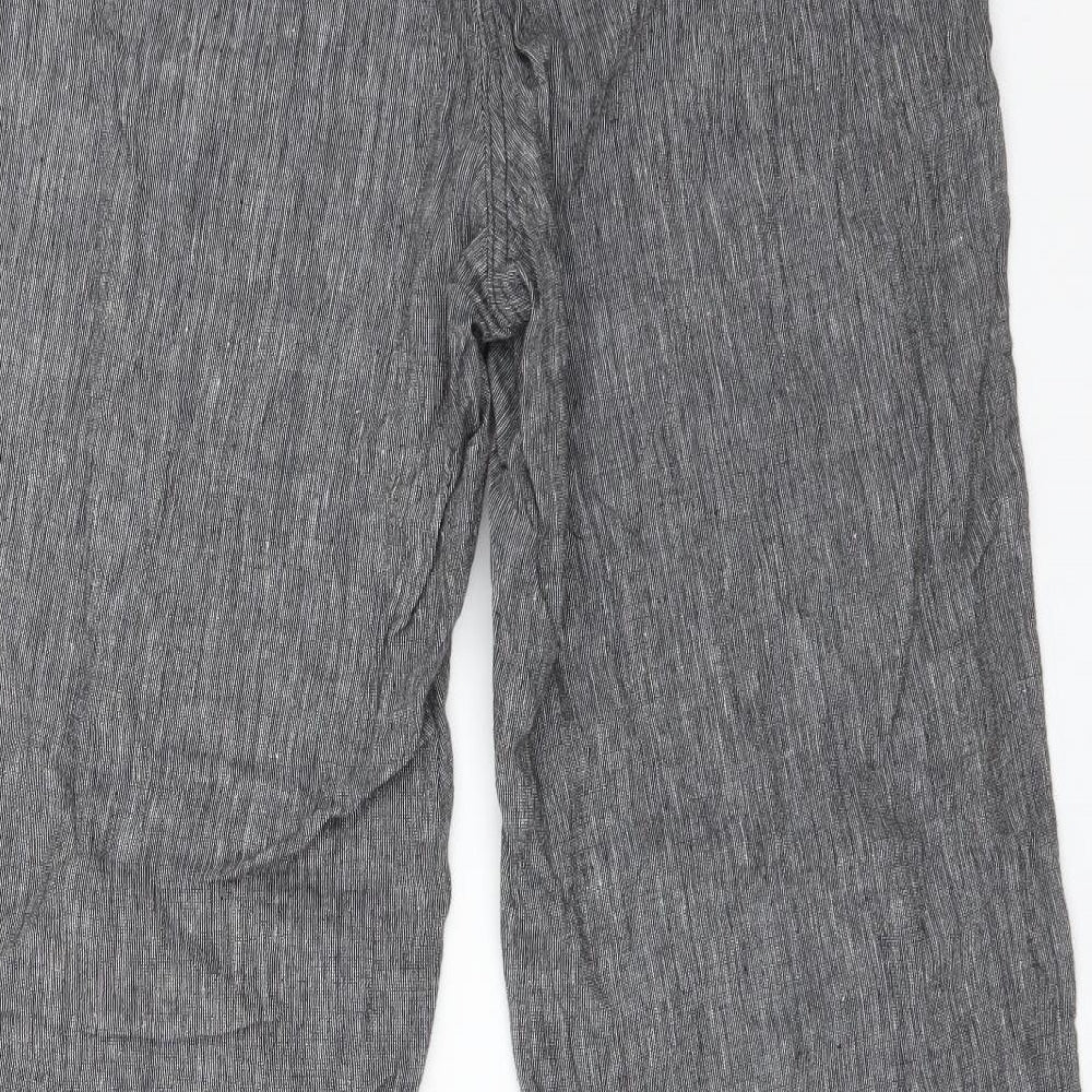George Womens Grey  Linen  Trousers Size 12 L27 in Regular