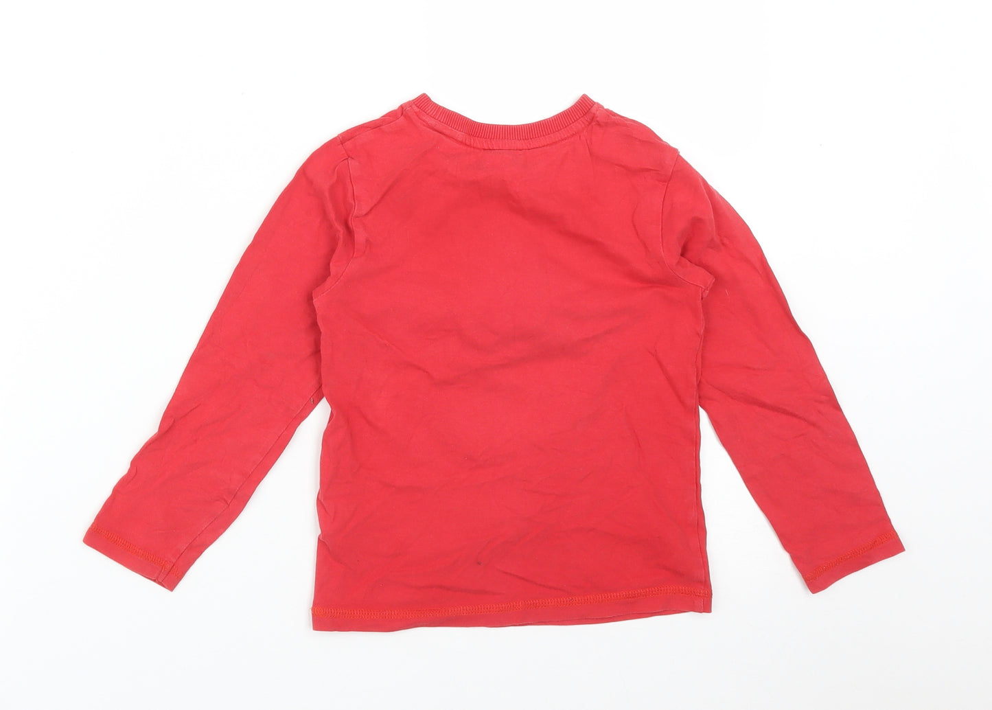 M&S Boys Red  Cotton Basic T-Shirt Size 5-6 Years Crew Neck  - THOMAS THE TANK ENGINE