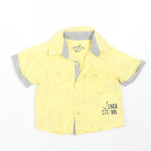 EARLY DAYS Baby Yellow  Cotton Basic Button-Up Size 3-6 Months Collared