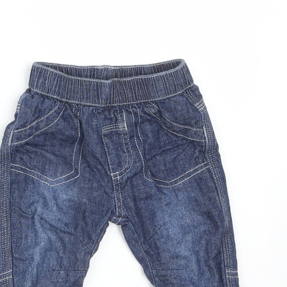George Baby Blue  Cotton  Trousers Size 0-3 Months