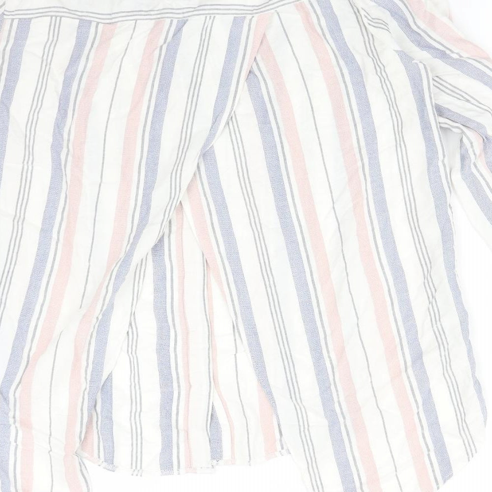 Atmosphere Womens Multicoloured Striped Viscose Basic Blouse Size 10 Round Neck