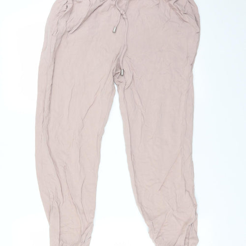 H&M Womens Pink  Viscose Trousers  Size 10 L25 in Regular