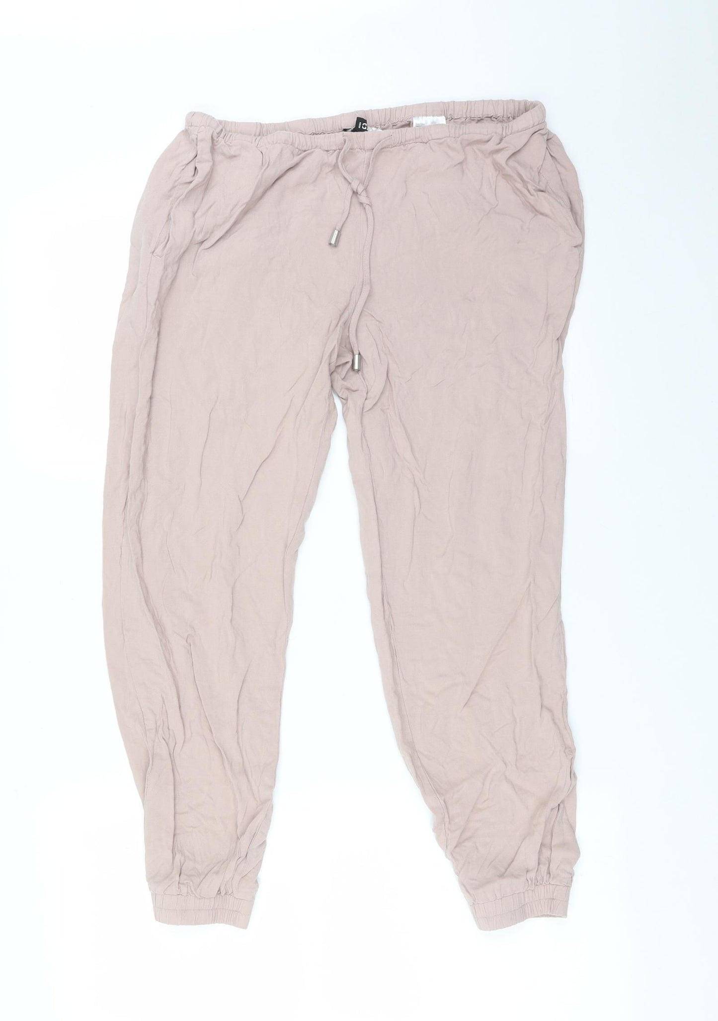 H&M Womens Pink  Viscose Trousers  Size 10 L25 in Regular