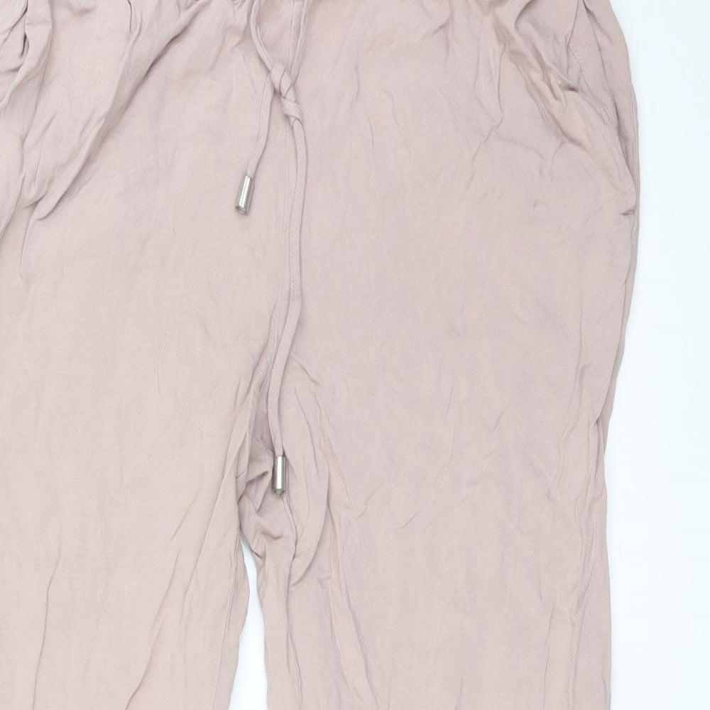 H&M Womens Pink  Viscose Trousers  Size 10 L25 in Regular