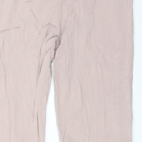 H&M Womens Pink  Viscose Trousers  Size 10 L25 in Regular