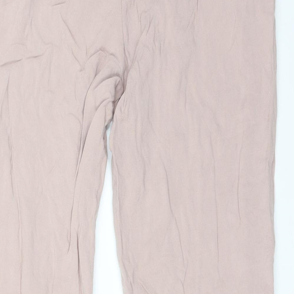 H&M Womens Pink  Viscose Trousers  Size 10 L25 in Regular