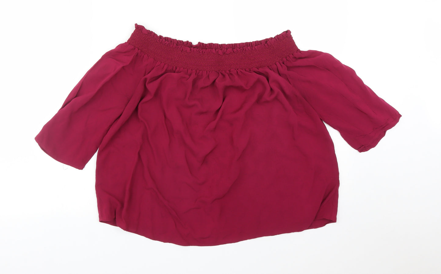 Monsoon Womens Pink  Viscose Basic T-Shirt Size 10 Off the Shoulder