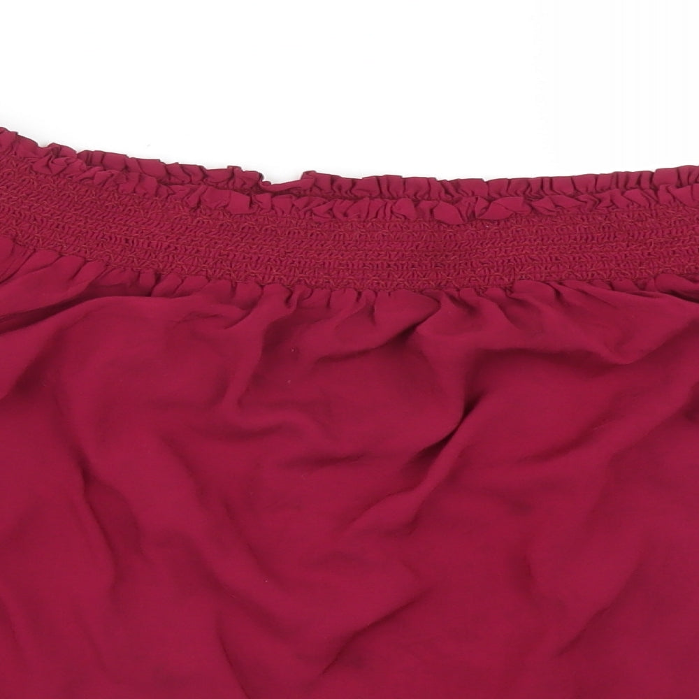 Monsoon Womens Pink  Viscose Basic T-Shirt Size 10 Off the Shoulder