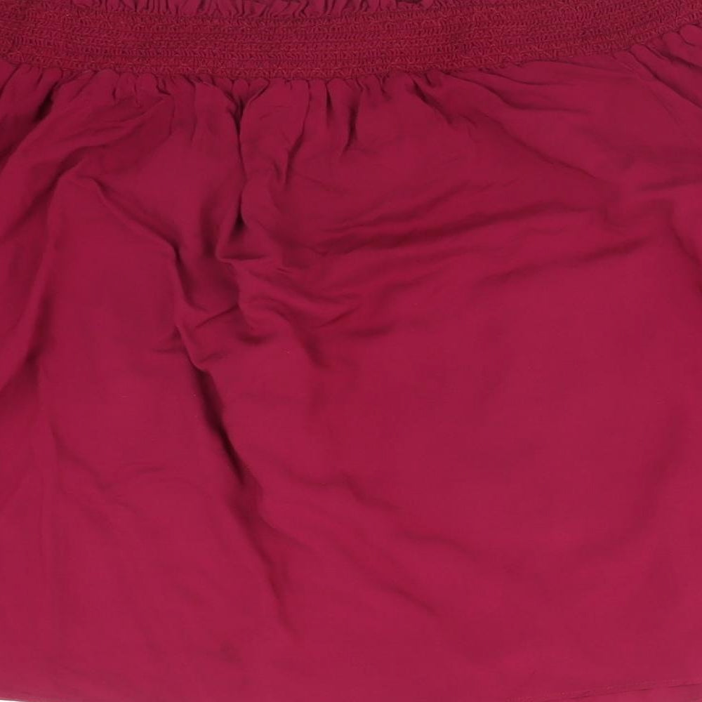 Monsoon Womens Pink  Viscose Basic T-Shirt Size 10 Off the Shoulder