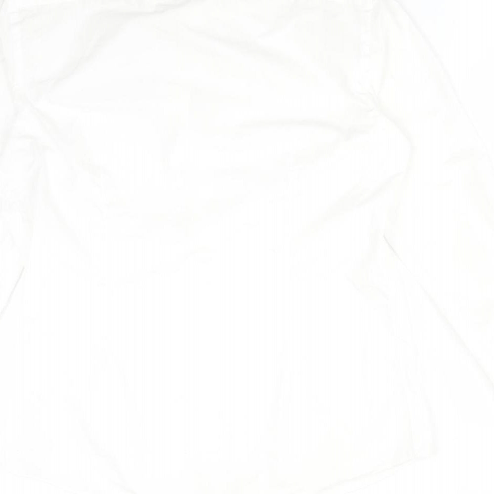 George Mens White  Polyester  Dress Shirt Size 15 Collared