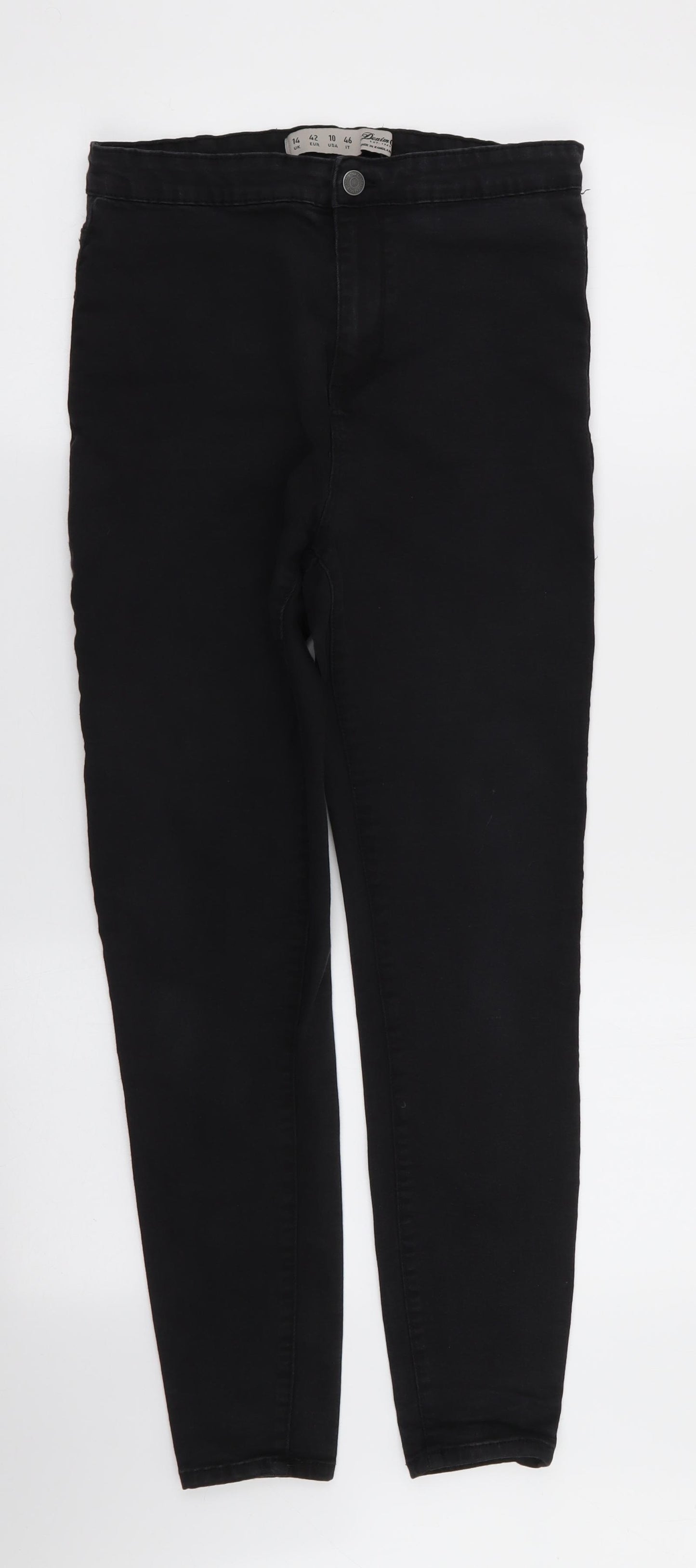 Denim Co Womens Black  Cotton Skinny Jeans Size 14 L26 in Regular