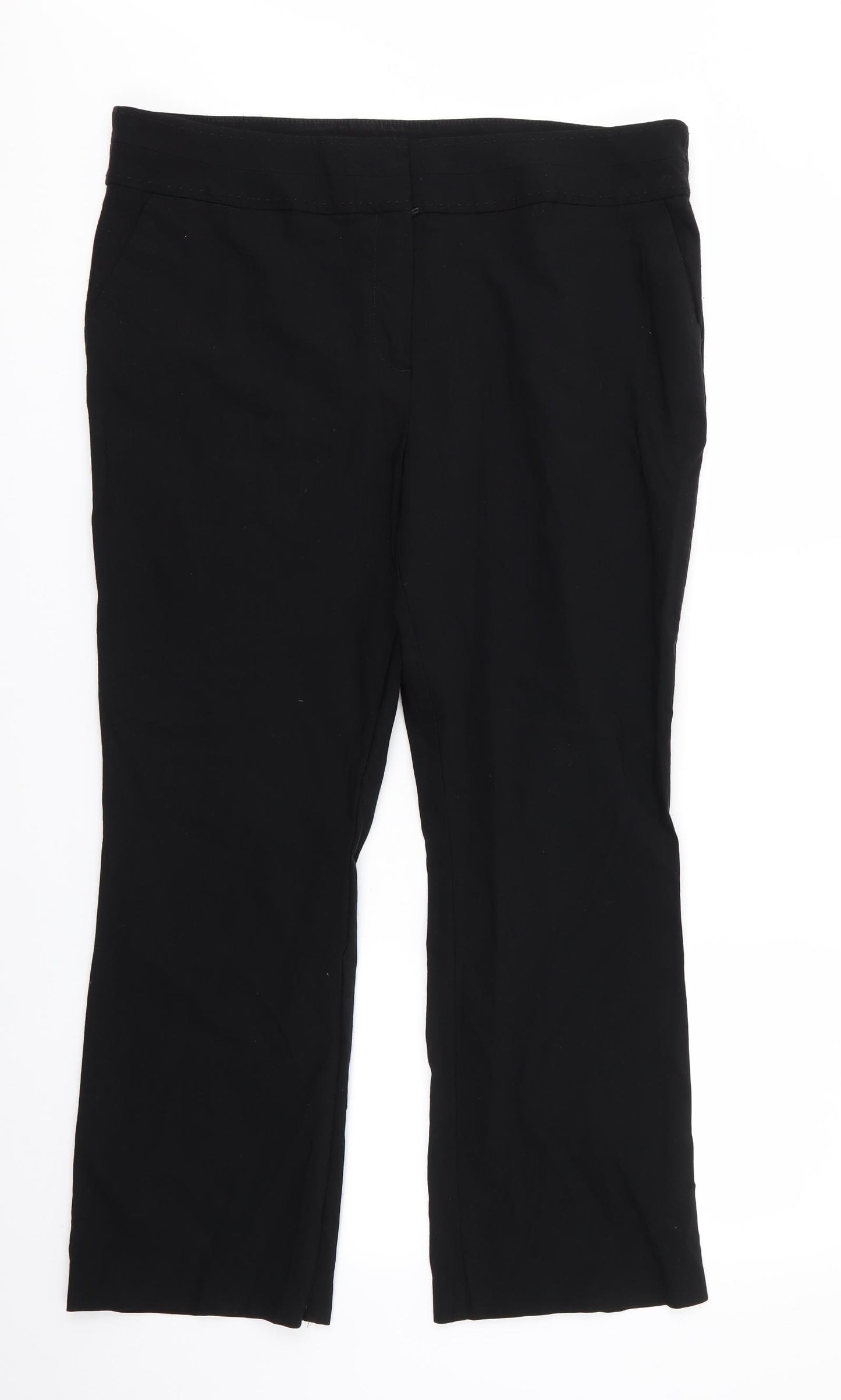 Papaya Womens Black  Viscose Trousers  Size 18 L26 in Regular  - Straight leg