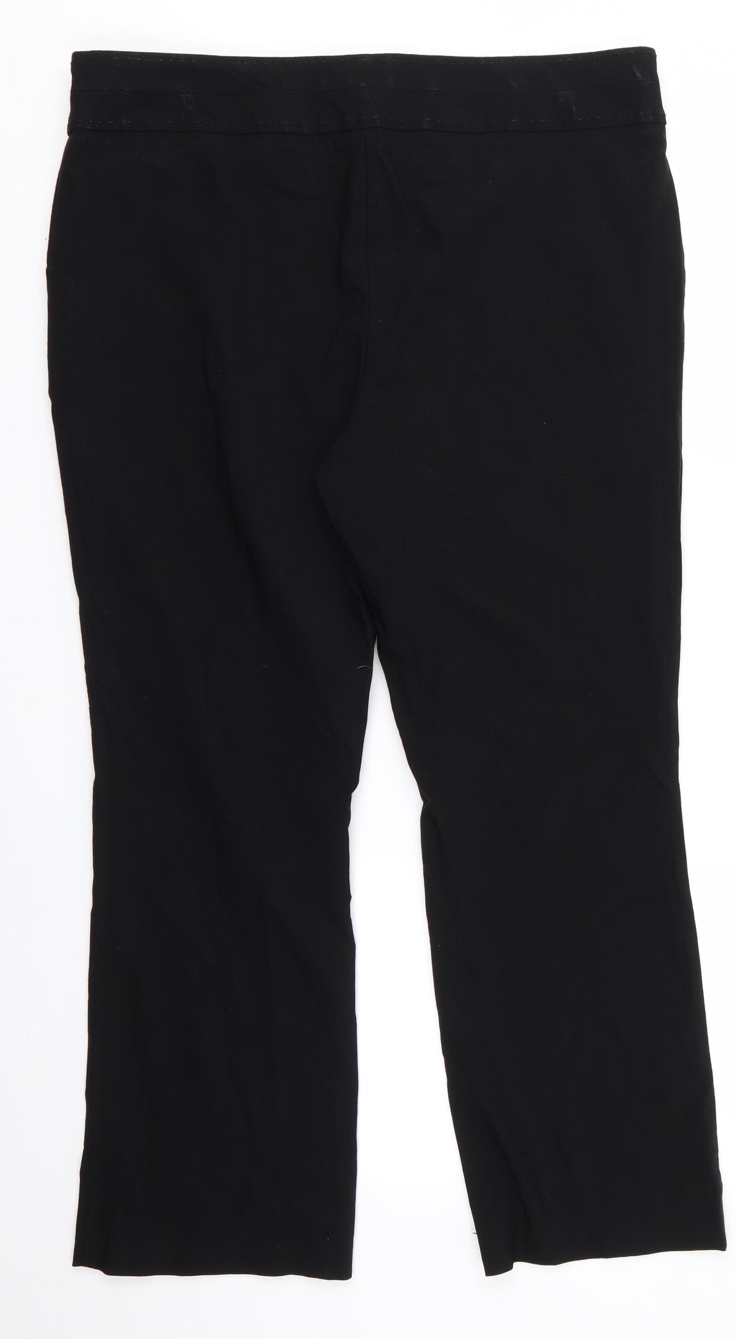 Papaya Womens Black  Viscose Trousers  Size 18 L26 in Regular  - Straight leg