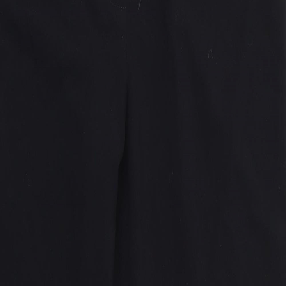 Marks and Spencer Womens Black  Polyester Trousers  Size 16 L29 in Regular  - Wide Legged