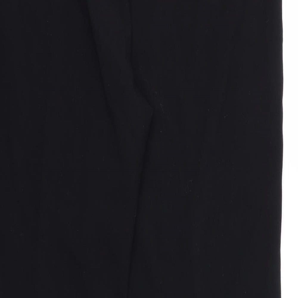 Marks and Spencer Womens Black  Polyester Trousers  Size 16 L29 in Regular  - Wide Legged