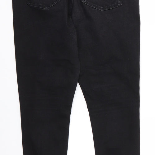 Topshop Mens Black  Cotton Skinny Jeans Size 34 in L25 in Regular  - Cropped