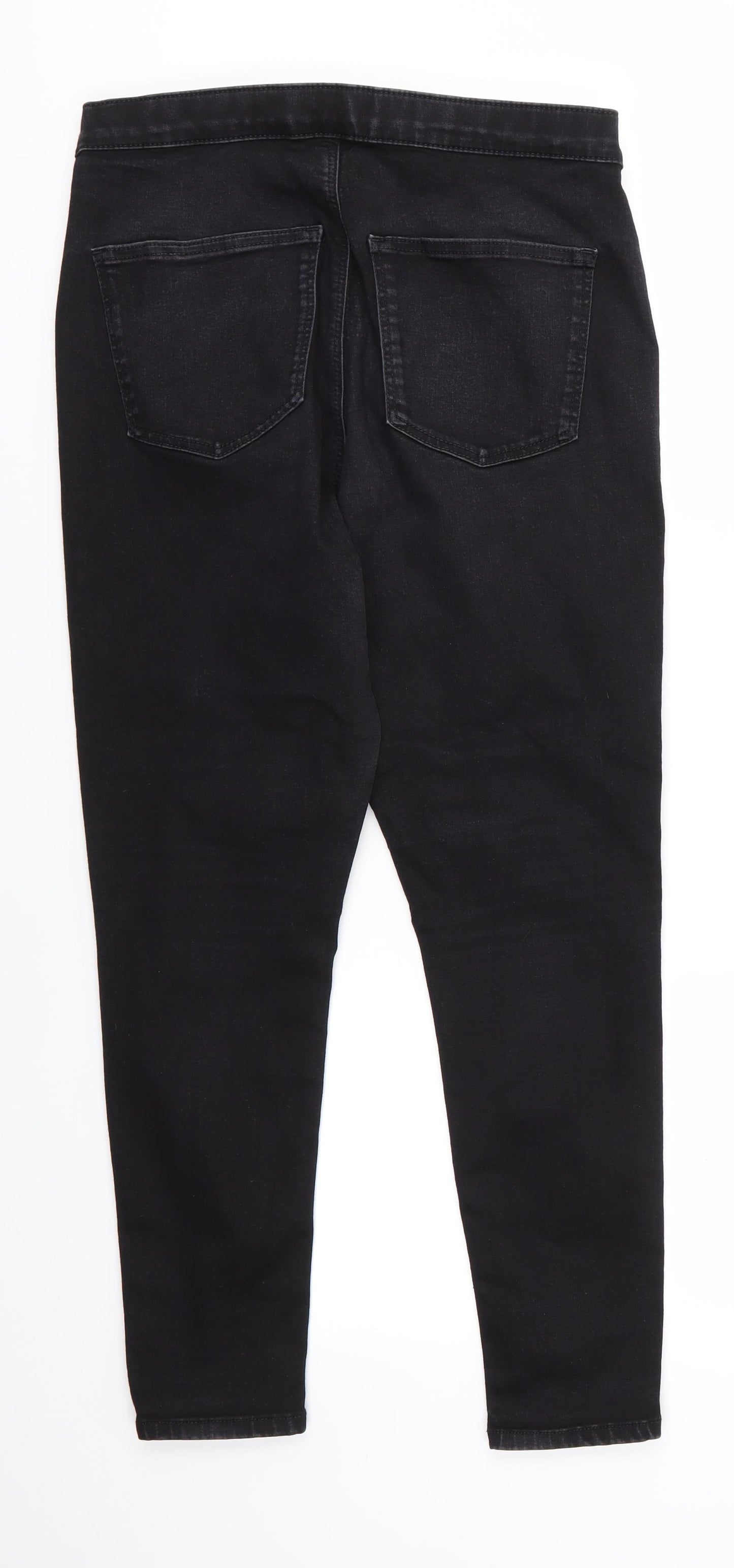 Topshop Mens Black  Cotton Skinny Jeans Size 34 in L25 in Regular  - Cropped