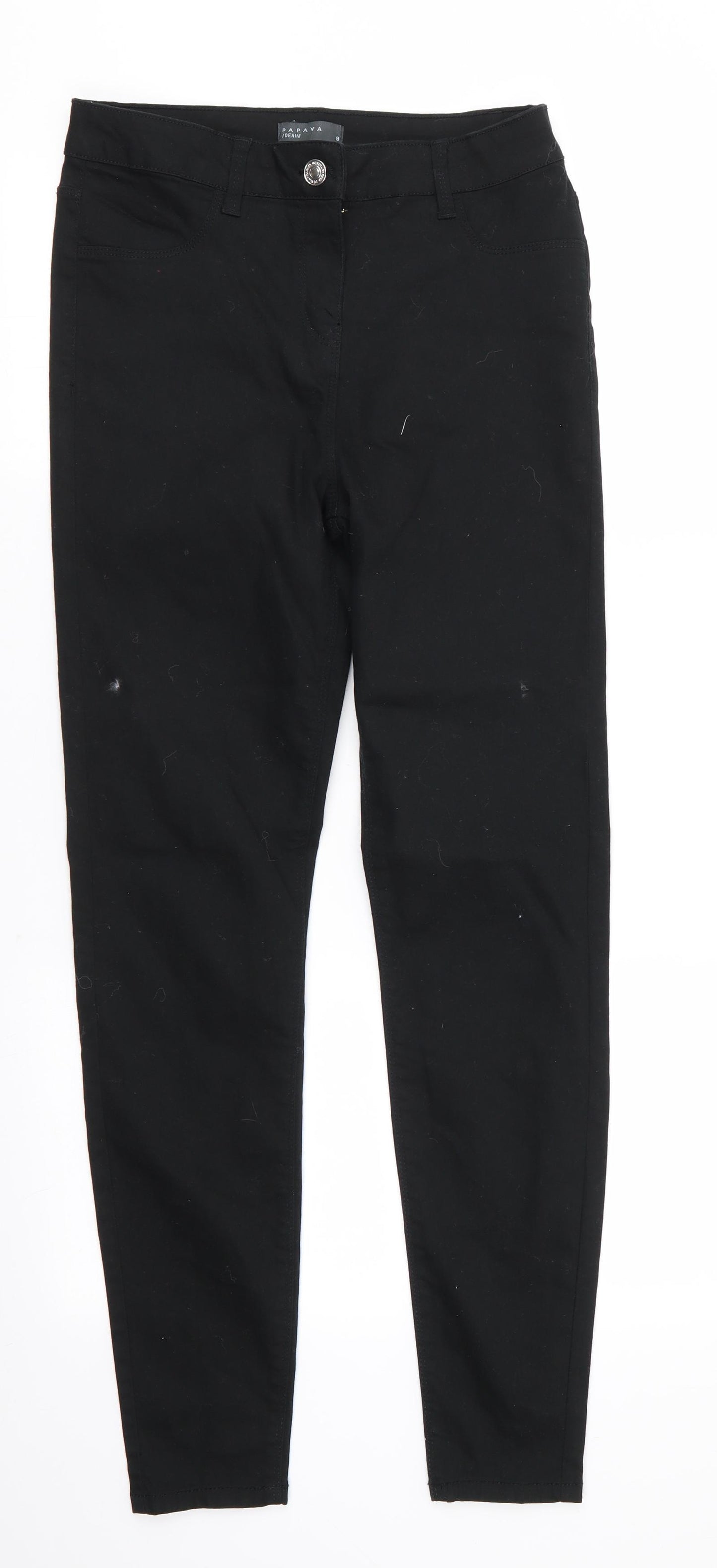 Papaya Denim Womens Black  Cotton Skinny Jeans Size 8 L29 in Regular