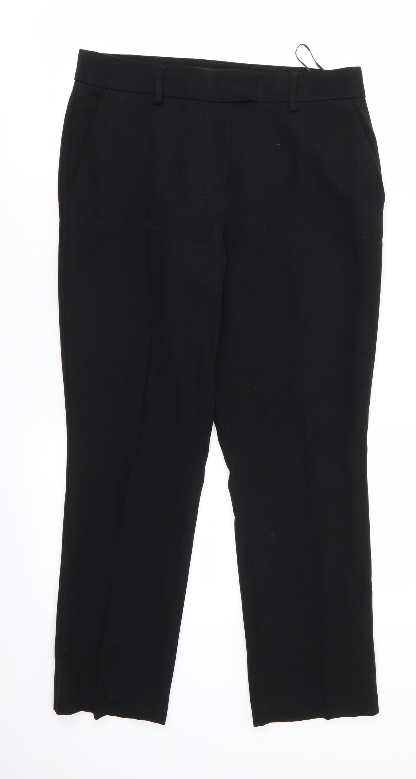 Papaya Womens Black  Polyester Trousers  Size 10 L25.5 in Regular