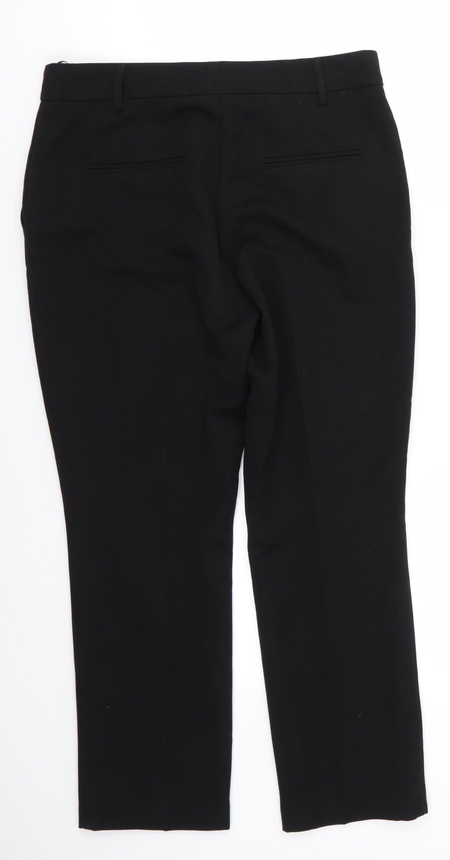 Papaya Womens Black  Polyester Trousers  Size 10 L25.5 in Regular