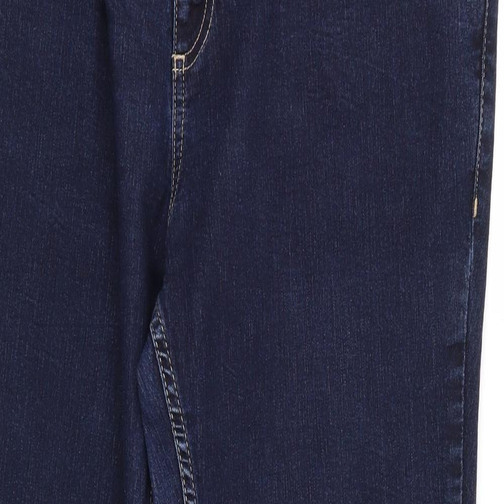 JM Star Womens Blue  Cotton Straight Jeans Size 18 L29 in Regular  - Indigo Mix Beaded back pockets