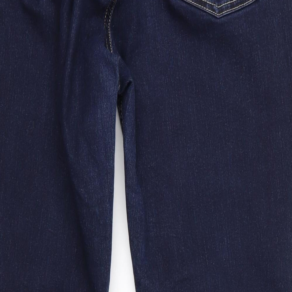 JM Star Womens Blue  Cotton Straight Jeans Size 18 L29 in Regular  - Indigo Mix Beaded back pockets
