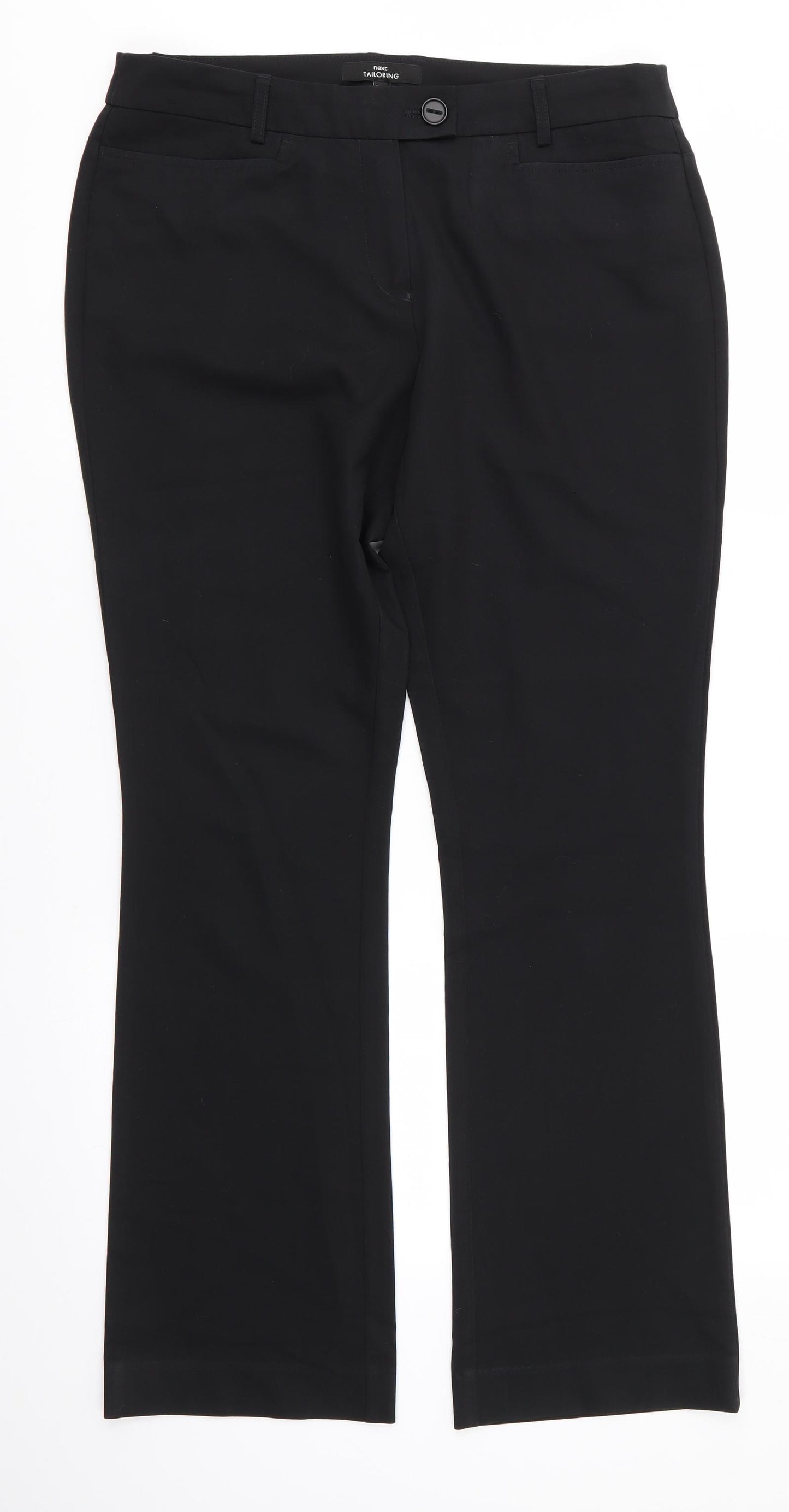 Next Tailoring Womens Black  Polyester Trousers  Size 12 L30 in Regular