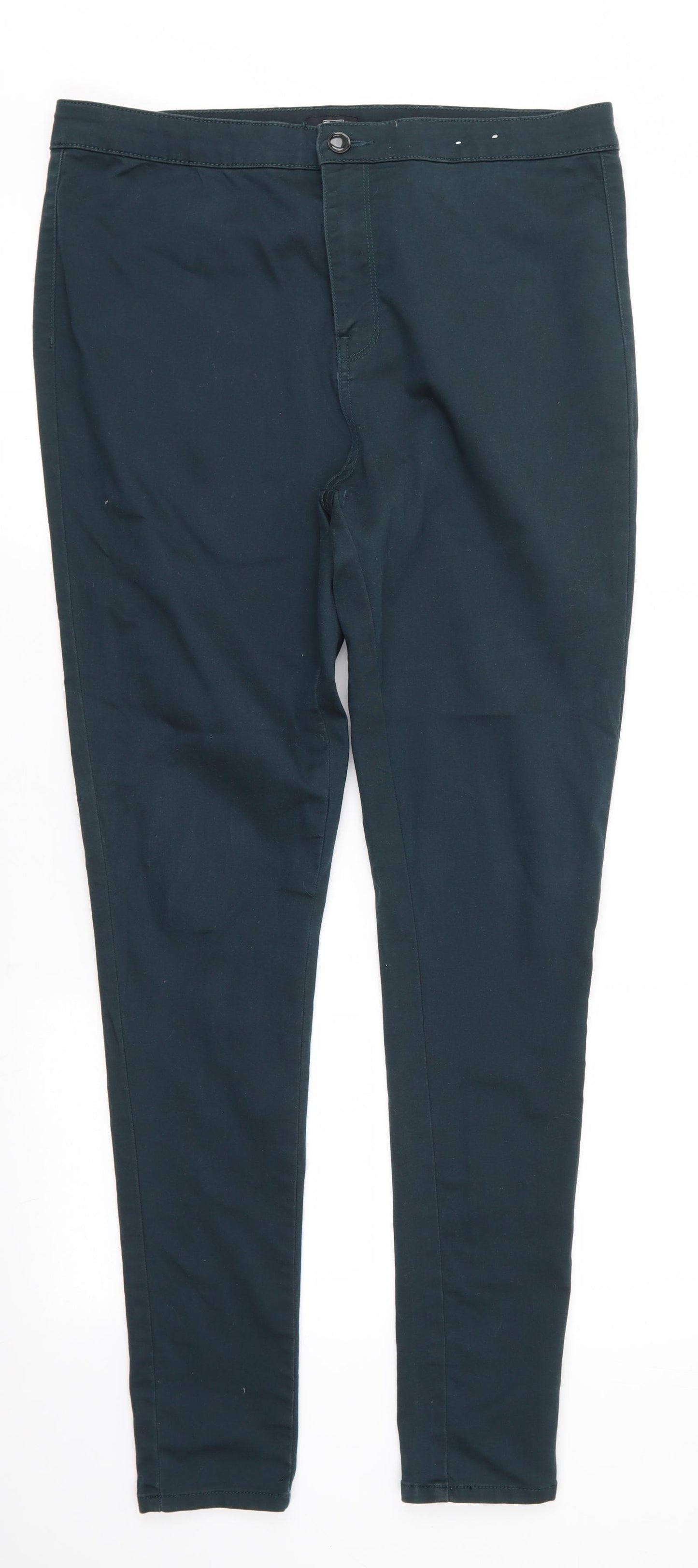 Florence and Fred Womens Green  Cotton Skinny Jeans Size 16 L31 in Regular  - Dark Green