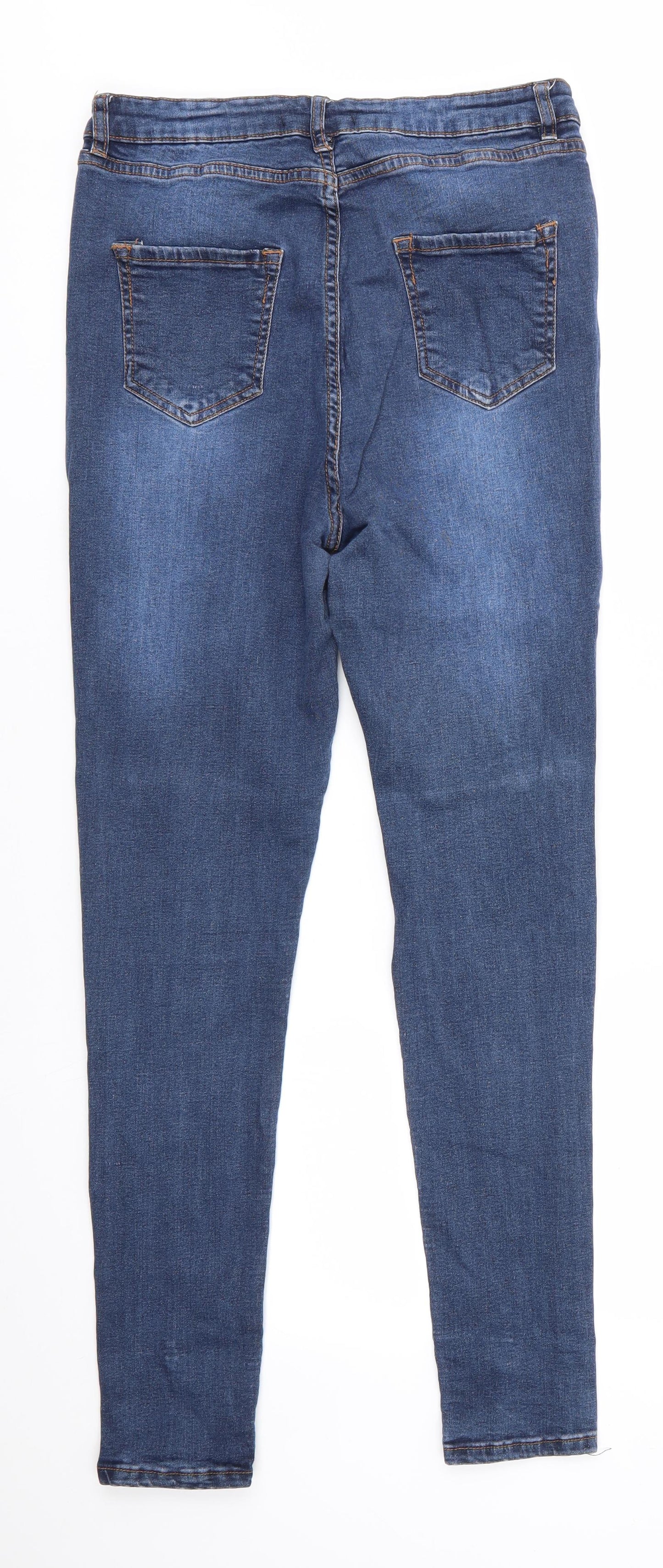 Studio Denim Womens Blue  Cotton Skinny Jeans Size 12 L28 in Regular Button