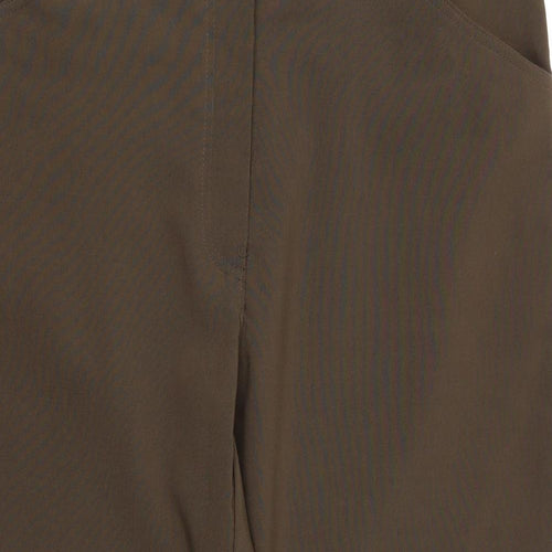 Biaggini Womens Green  Polyester Cropped Trousers Size 16 L22 in Regular  - Dark Olive Green