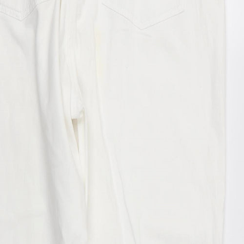 Damart Womens White  Cotton Straight Jeans Size 20 L26 in Regular  - Side Elastication Soft texture