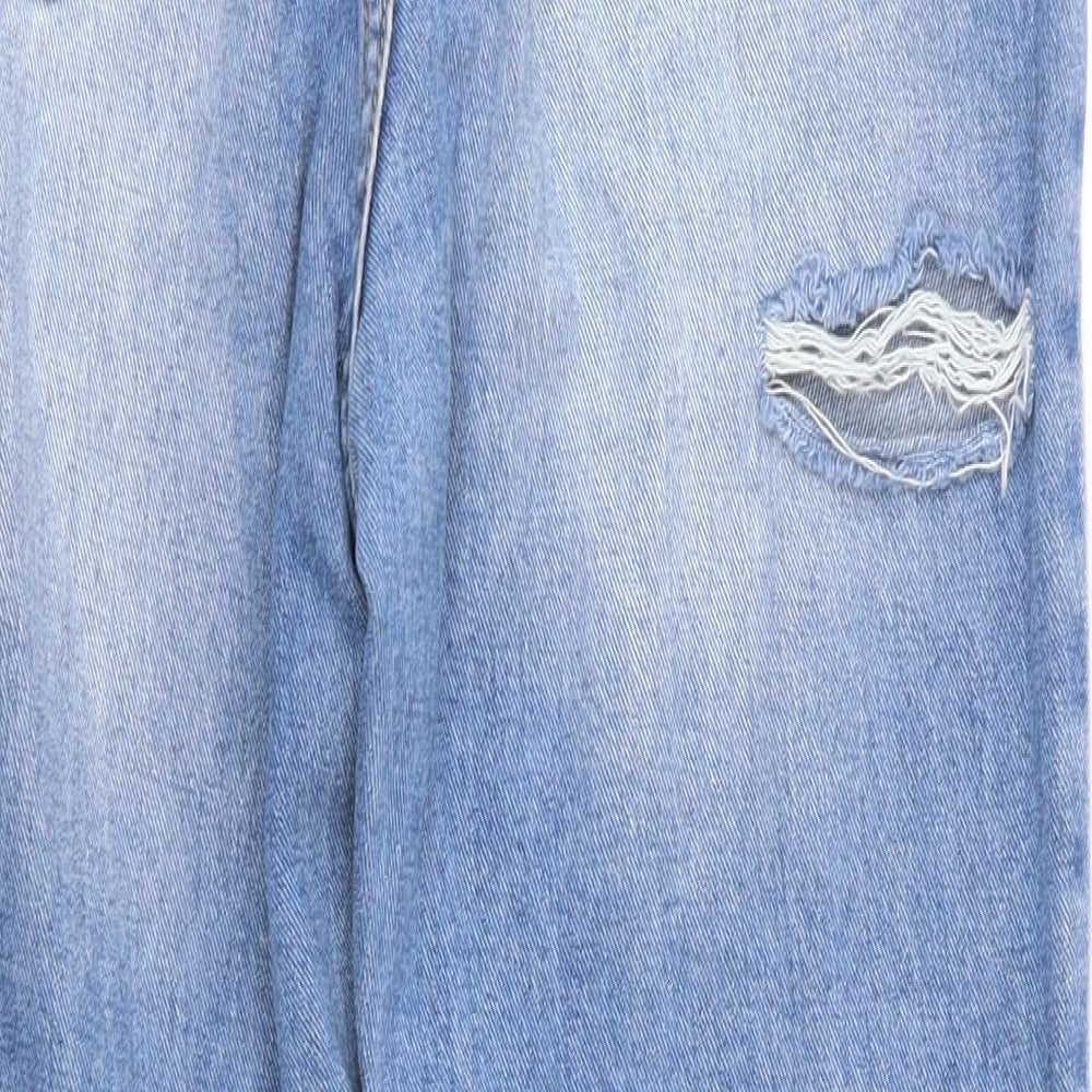 Pretty Little Thing  Womens Blue  Cotton Cropped Jeans Size 10 L25 in Regular