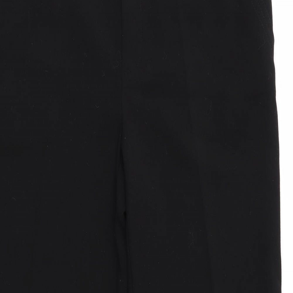 Marks and Spencer Womens Black  Polyester Trousers  Size 12 L30 in Regular  - Wide Legged