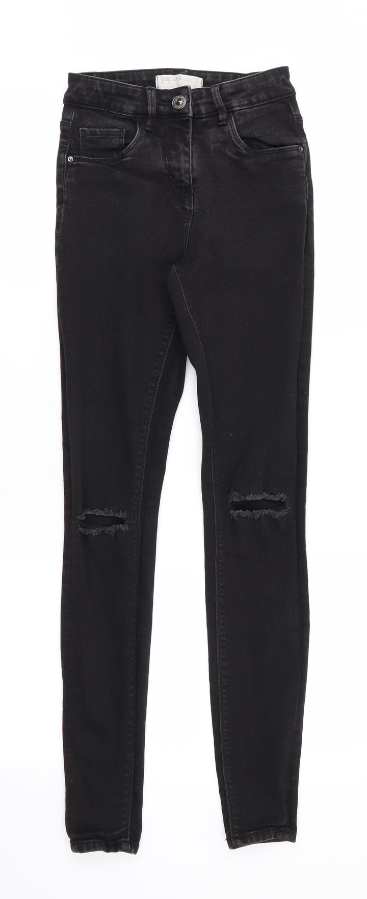 Papaya Denim Womens Black Cotton Skinny Jeans Size 8 L29 in Regular