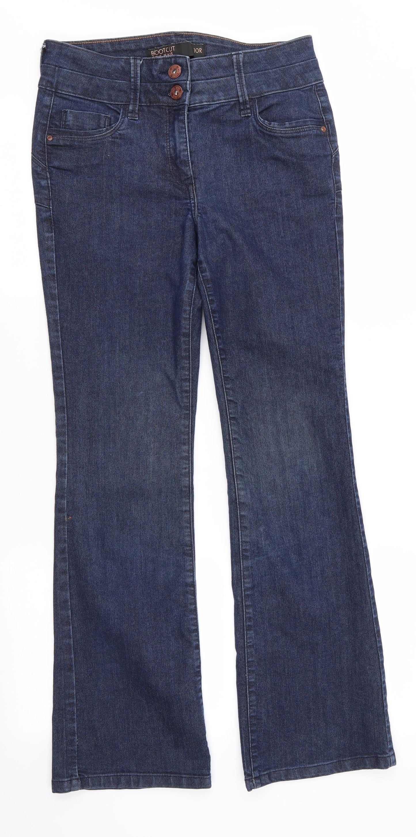 NEXT Womens Blue  Cotton Bootcut Jeans Size 10 L29 in Regular  - Indigo Mix