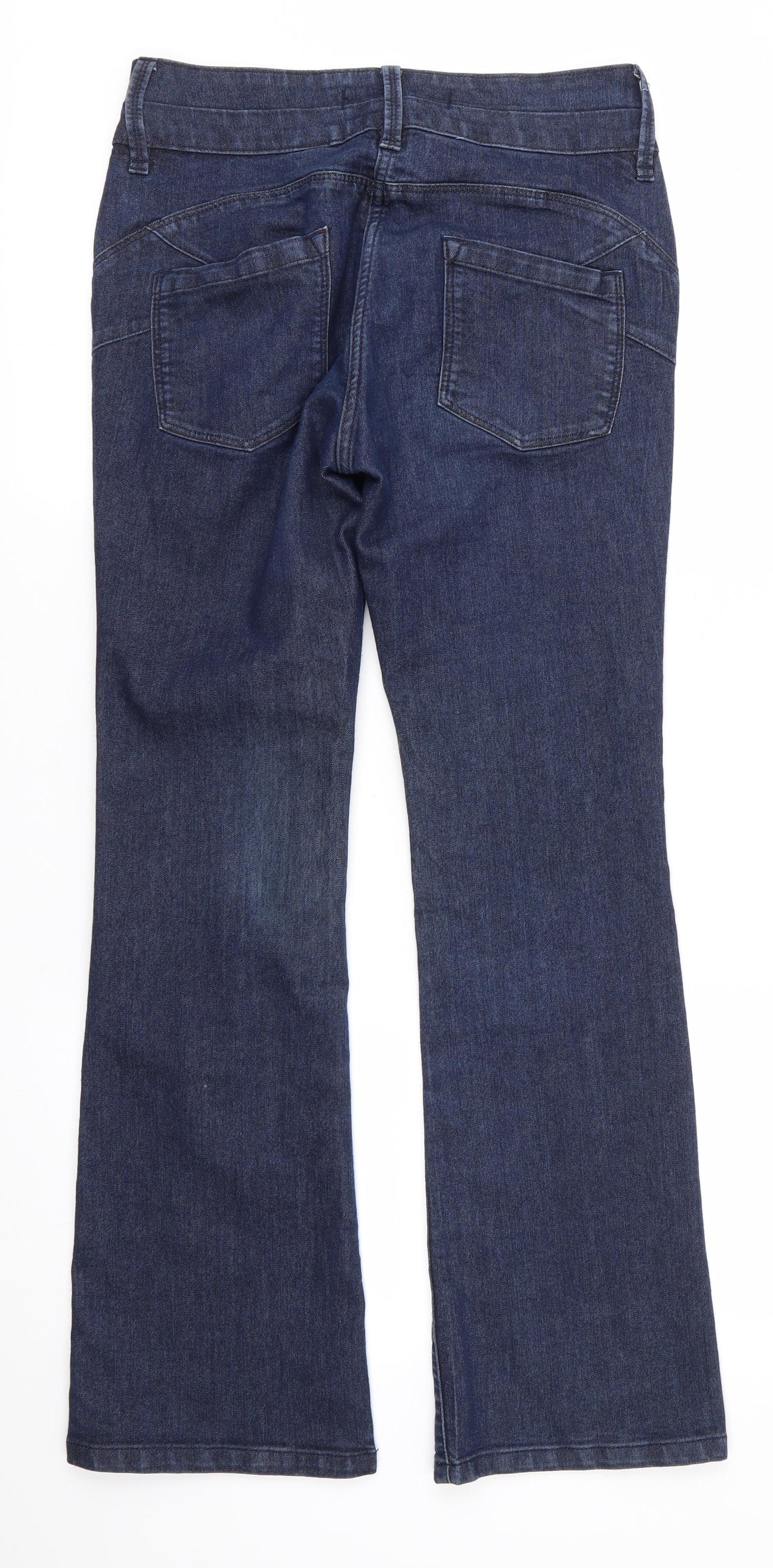 NEXT Womens Blue  Cotton Bootcut Jeans Size 10 L29 in Regular  - Indigo Mix