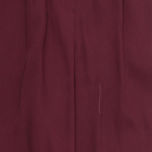 H&M Womens Brown  Polyester Cropped Trousers Size 8 L25 in Regular  - Silky texture