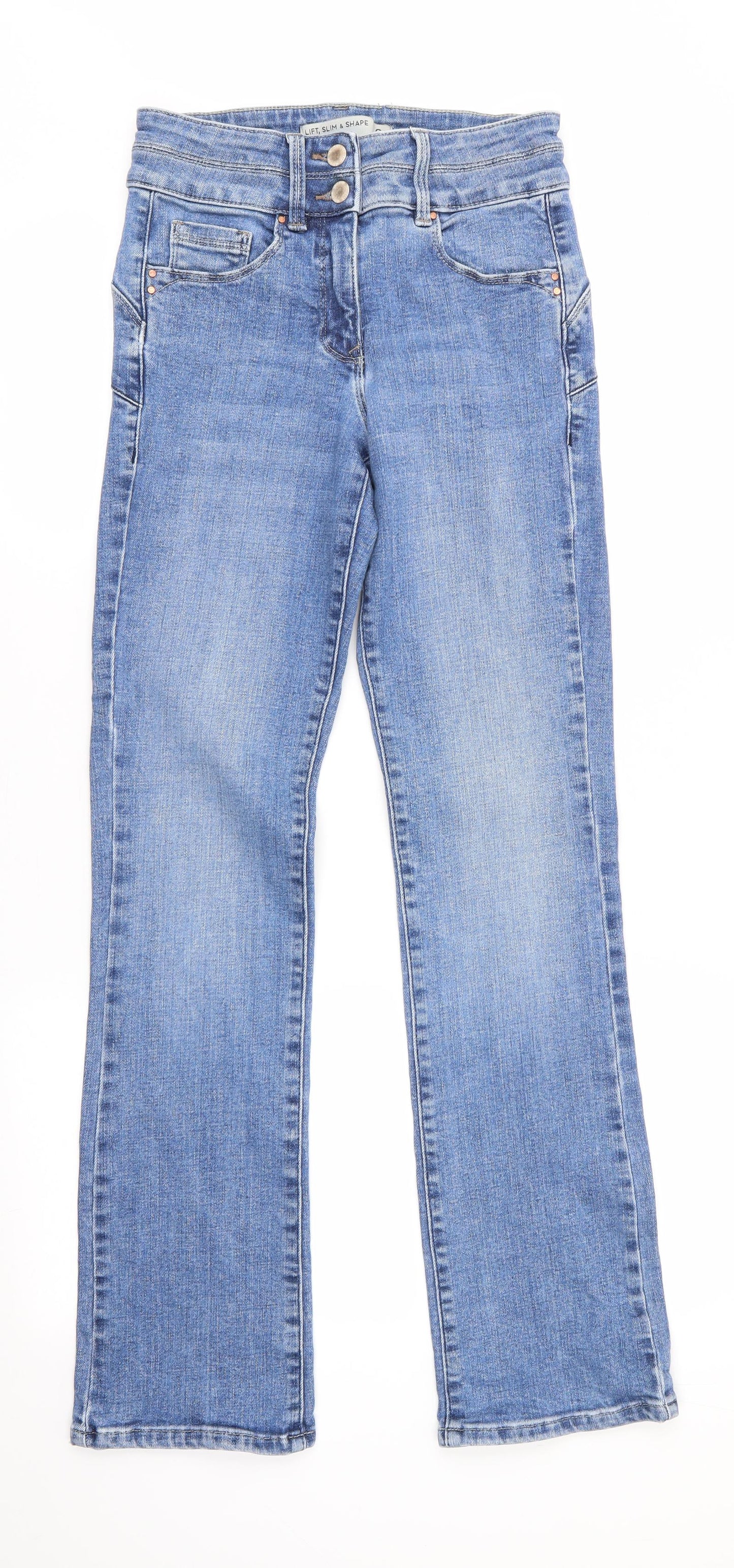 NEXT Womens Blue  Cotton Bootcut Jeans Size 10 L31 in Regular  - Lift Slim & Shape