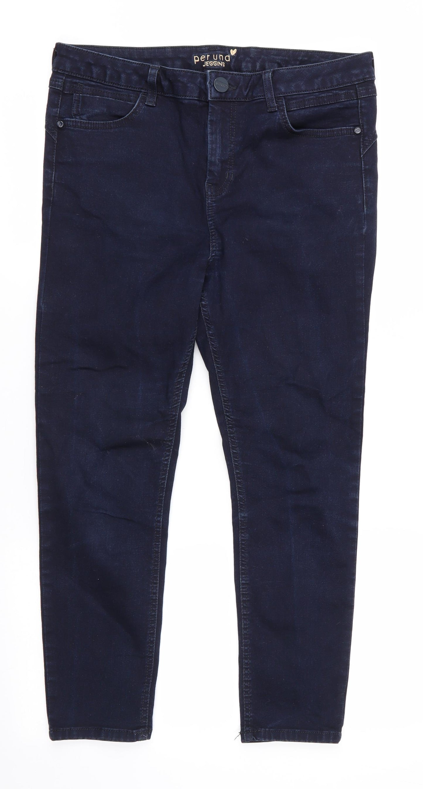 Per Una Womens Blue  Cotton Jegging Jeans Size 14 L24 in Regular  - Indigo