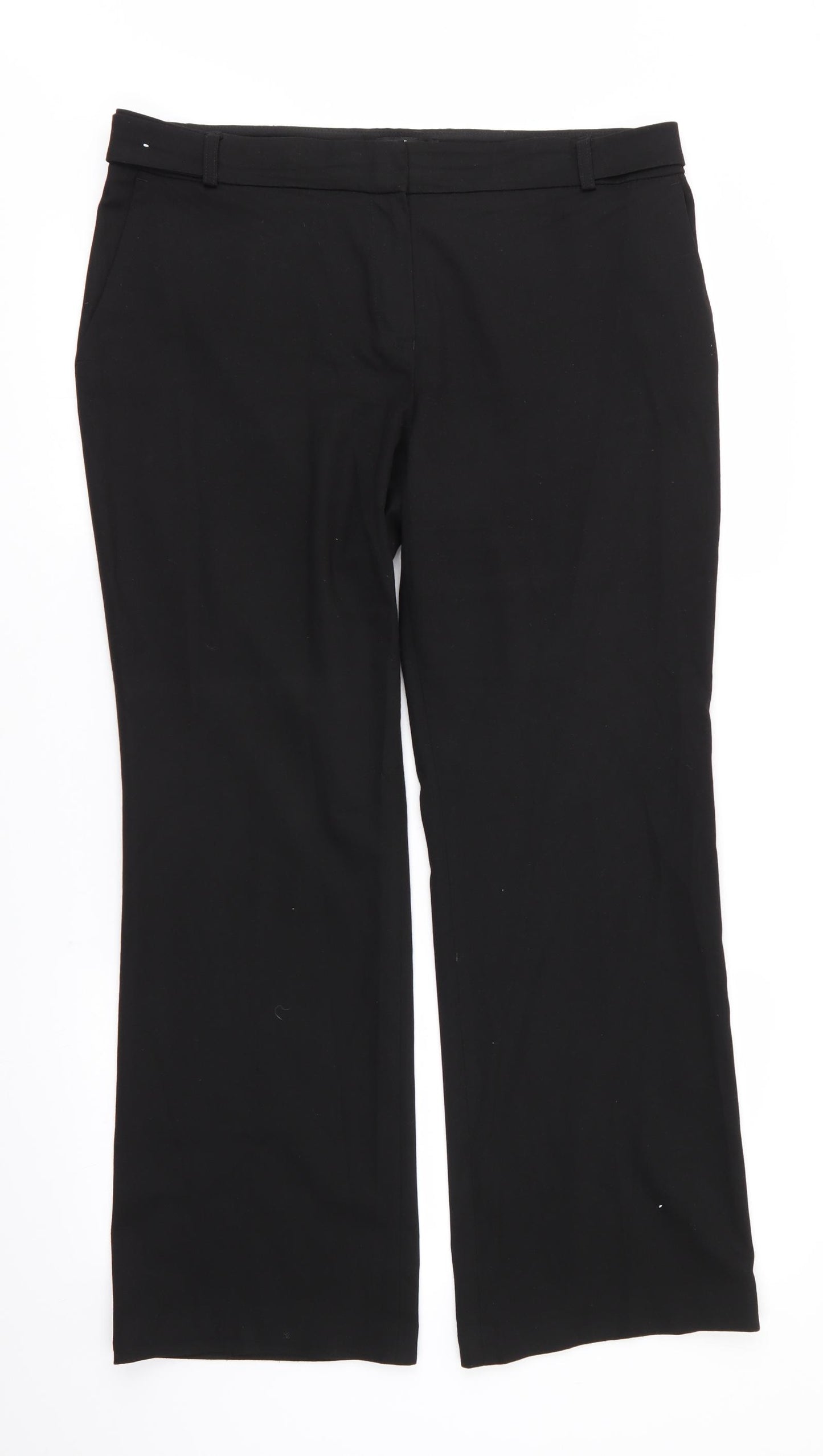 Next Tailoring Womens Black  Polyester Trousers  Size 14 L29 in Regular