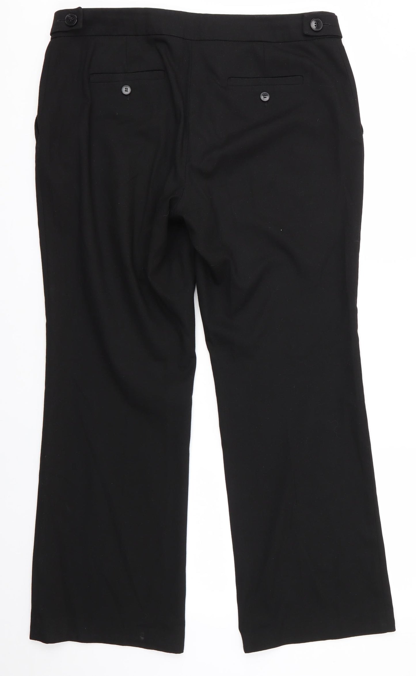 Next Tailoring Womens Black  Polyester Trousers  Size 14 L29 in Regular