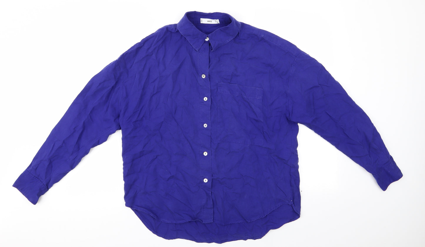 MNG Mens Blue    Button-Up Size M Collared  - Royal Blue